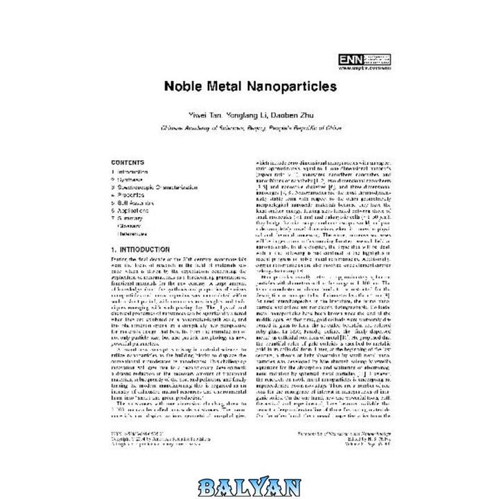 دانلود کتاب Noble Metal Nanoparticles